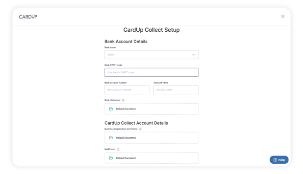 Complete CardUp Collect setup